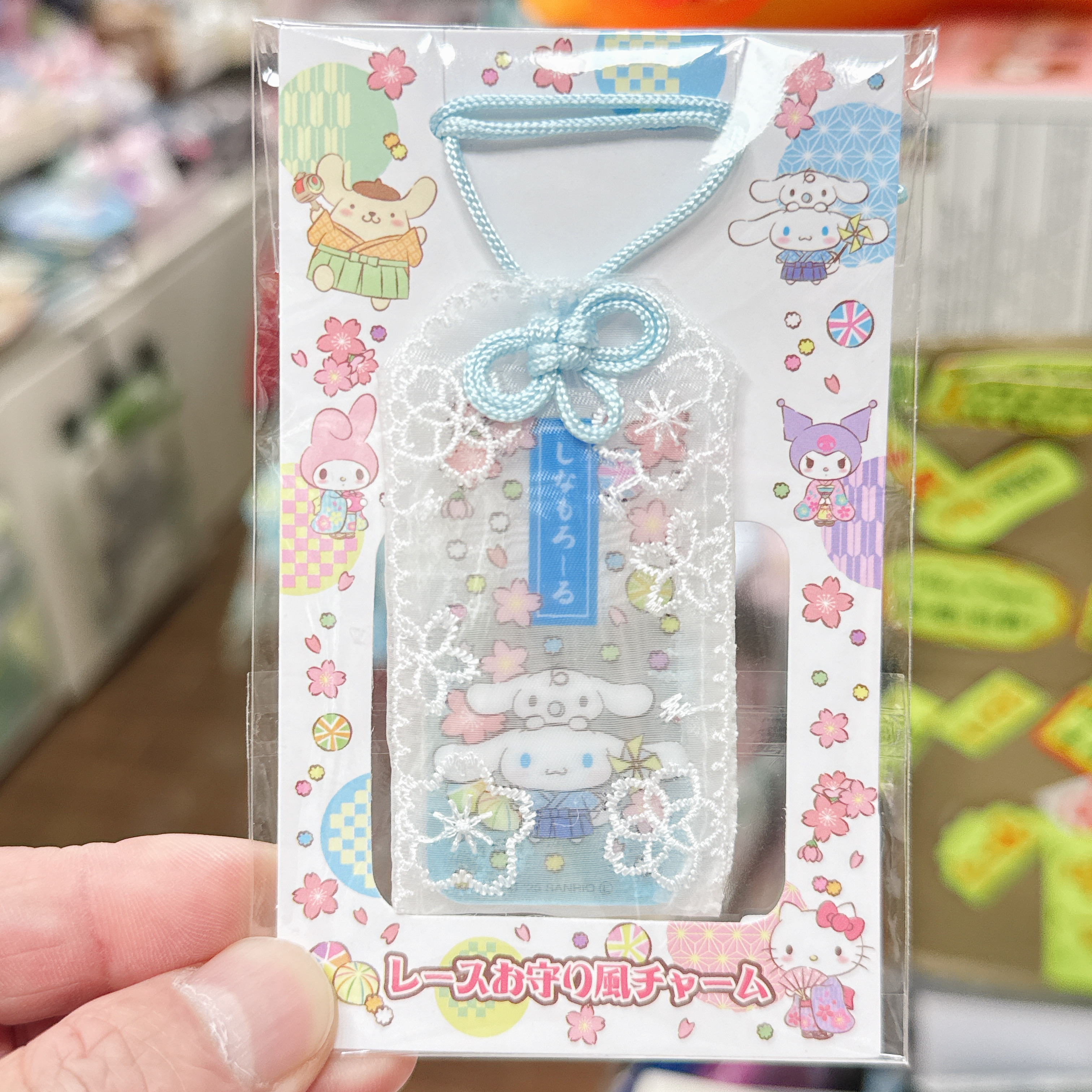 日本版Sanrio透明刺繡-櫻花圖案 御守掛飾