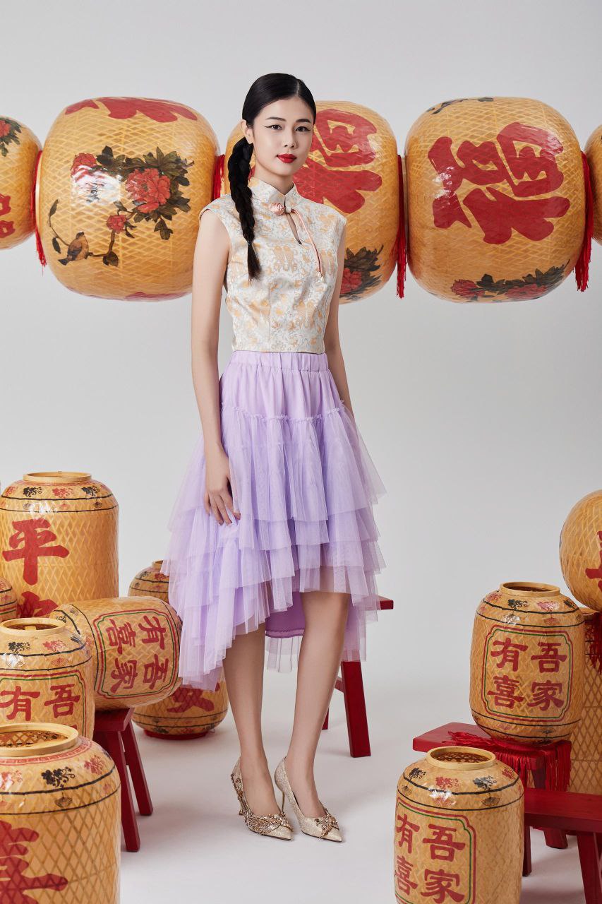 前短后长网纱半裙 1395