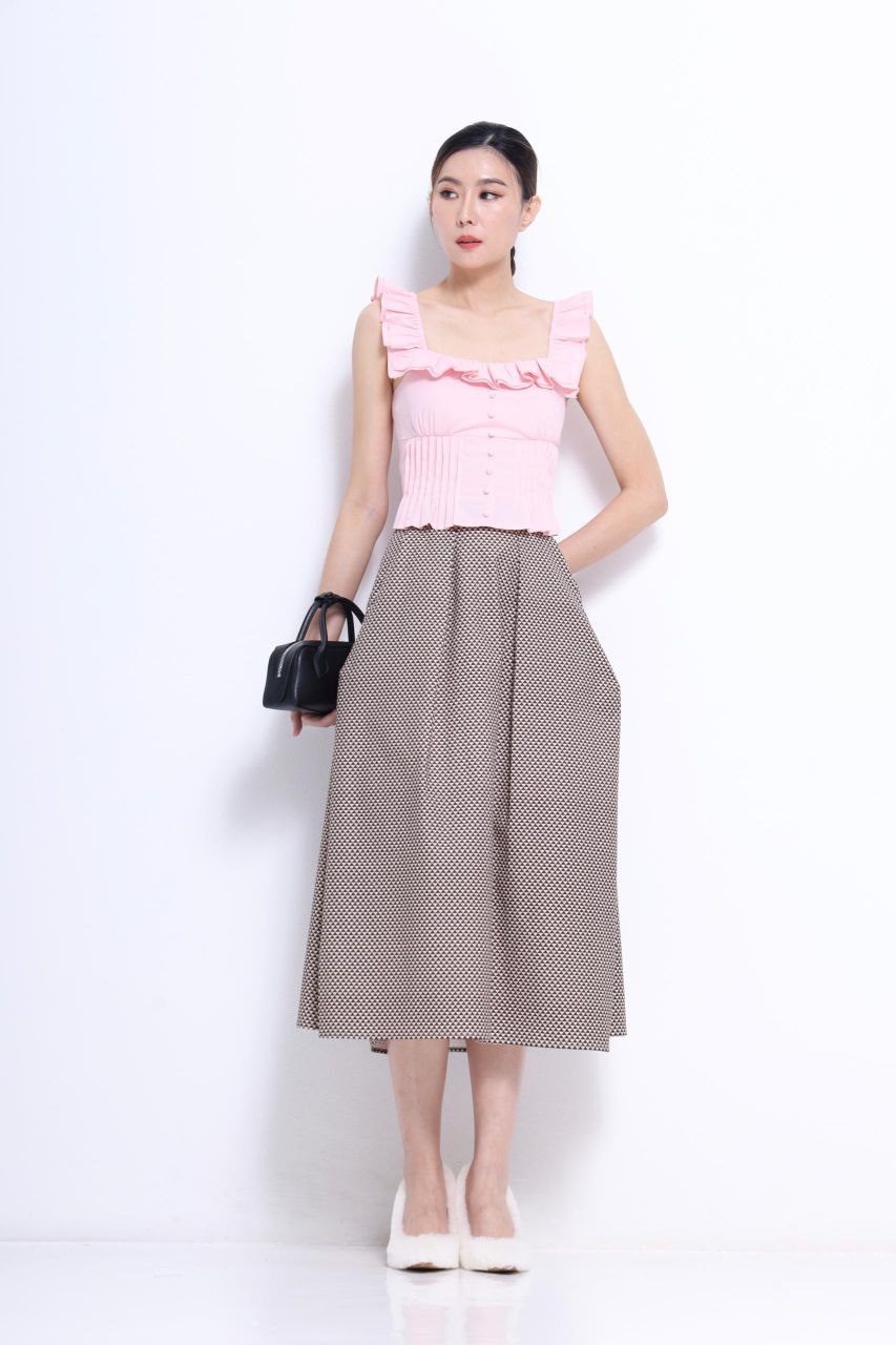 荷叶边方领上衣 2628