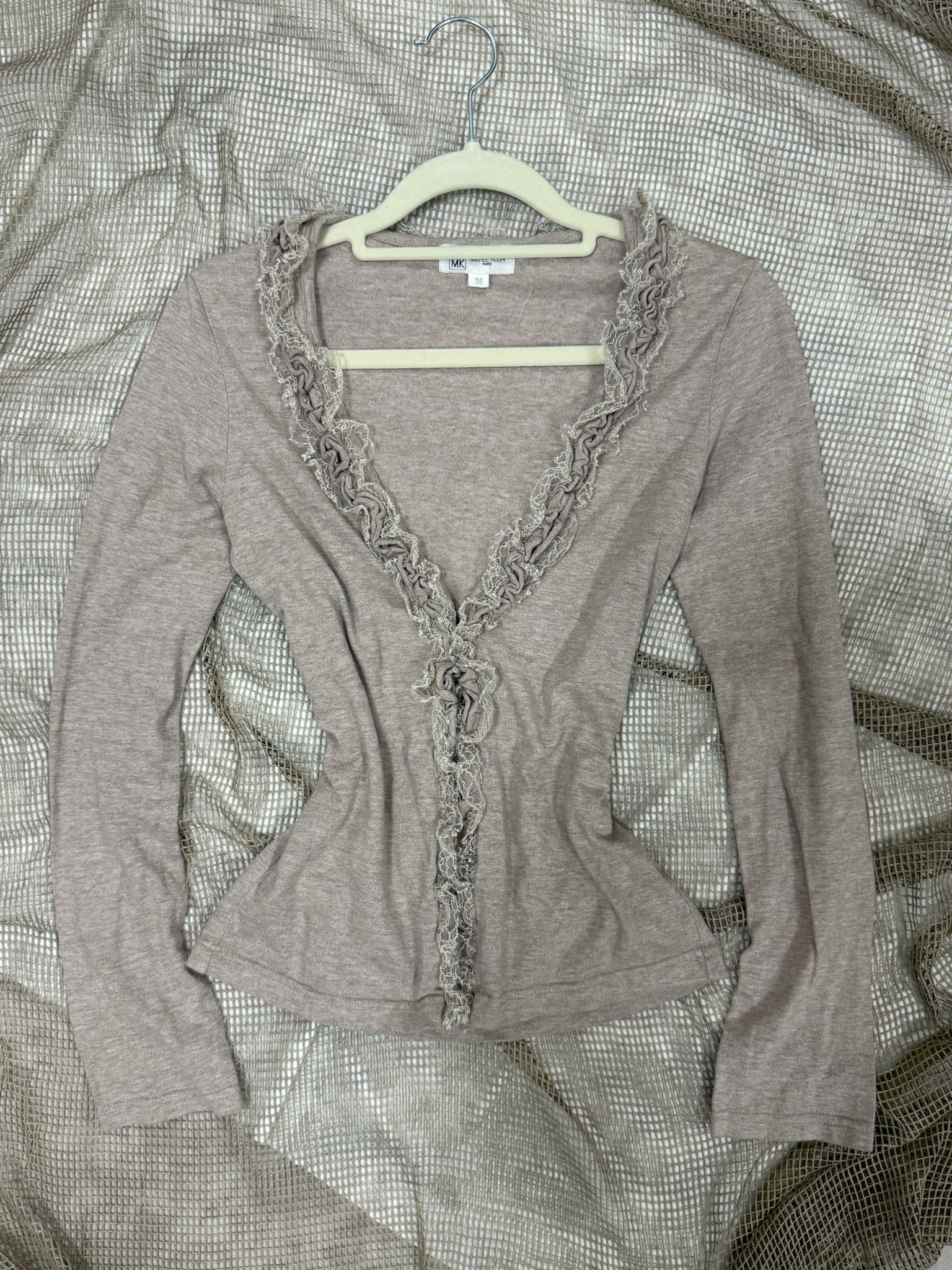 Ruffled Edge Wrap Cardigan