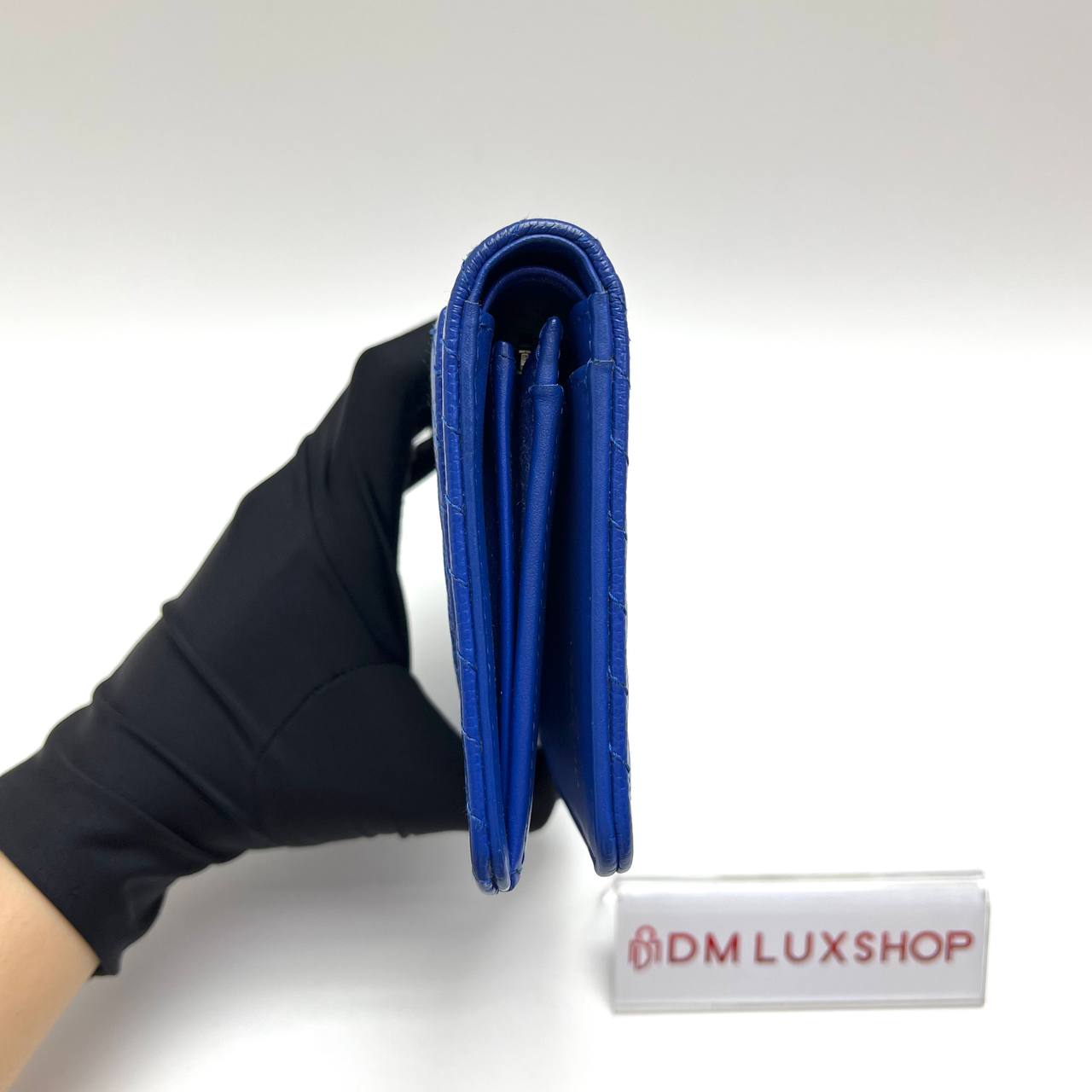 Chanel Chevron Blue Long Wallet (Serial 22)