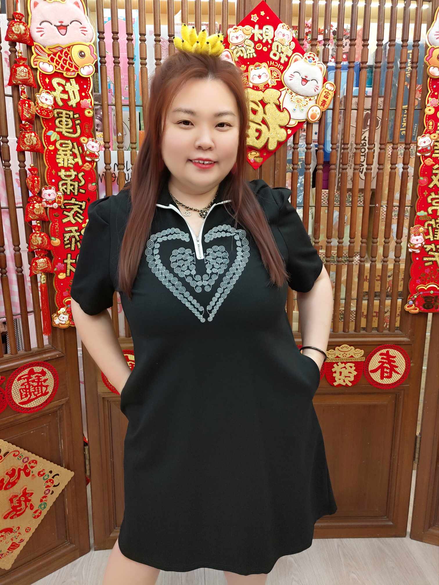 NBB11 BE#502807 立体爱心拉链设计连衣裙