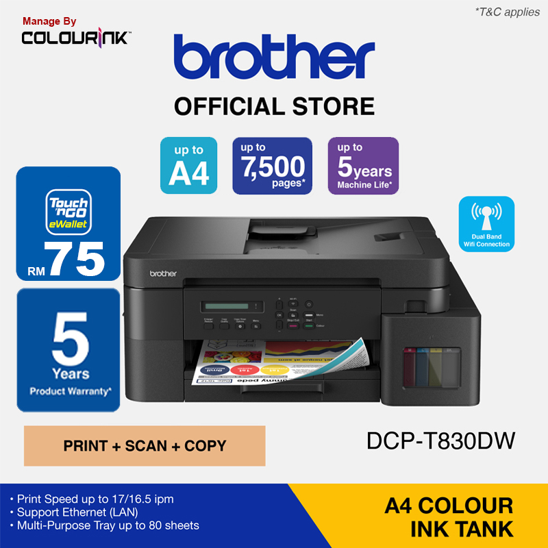[ 5 YEARS Warranty ] Brother A4 Refill Original Ink Tank Inkjet Printer DCP-T230 DCP-T430W DCP-T530DW DCP-T730DW DCP-T830DW MFC-T930DW