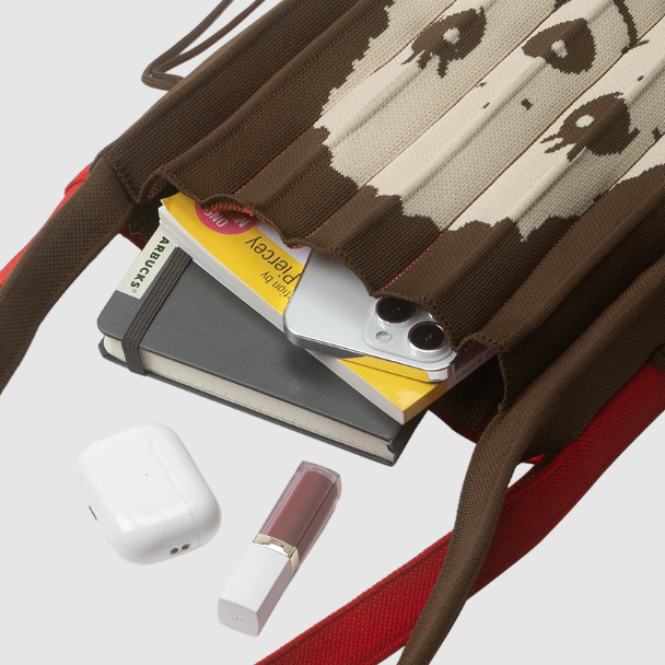 [JOSEPH AND STACEY x monchichi] Lucky Pleats Knit M Monchhichi Boy Brown