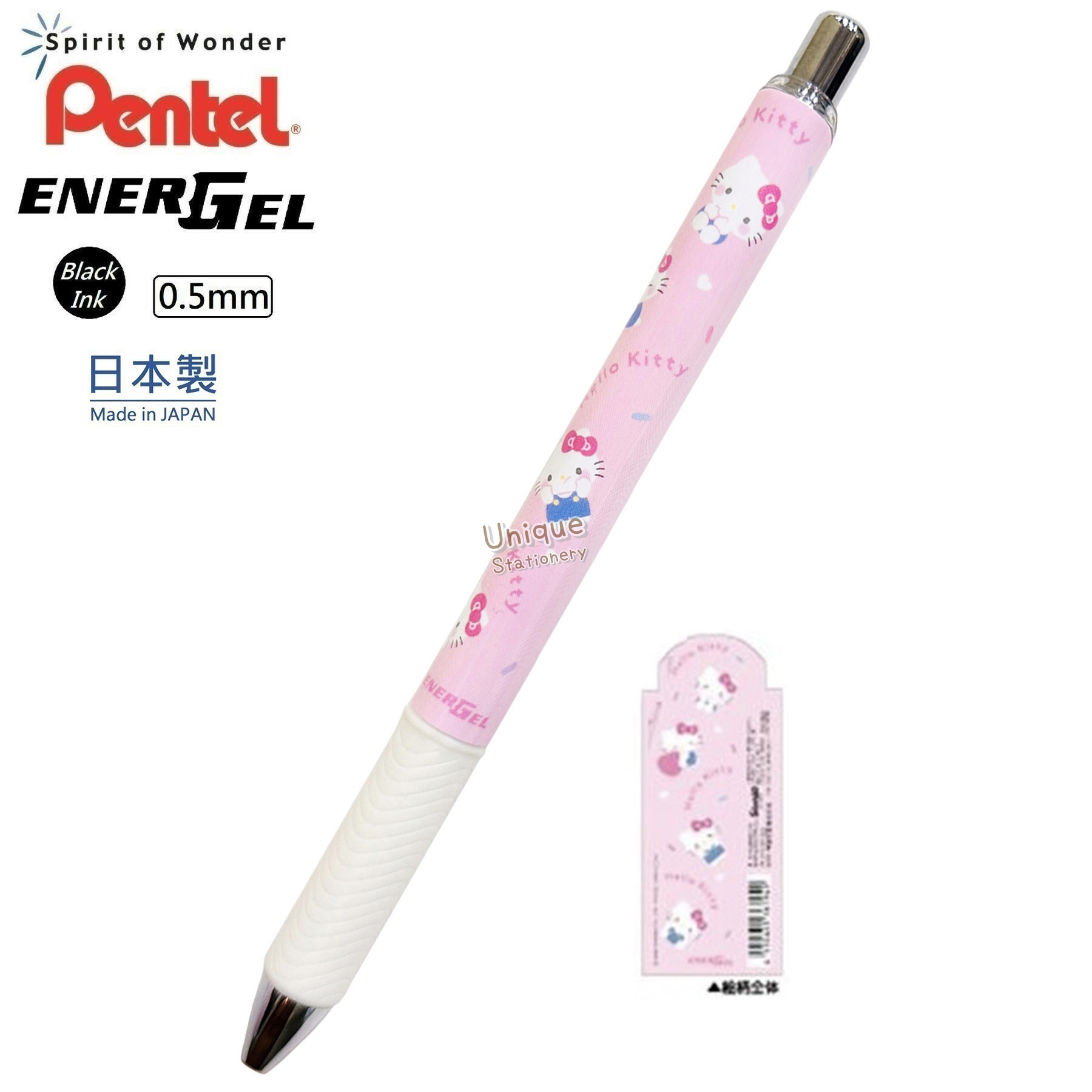 現貨｜Sanrio Hello Kitty 日本製 Pentel EnerGel 0.5mm 黑色 啫喱筆 (CR136794)