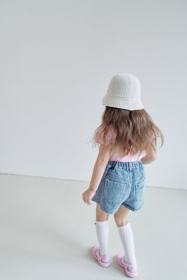 Momoann | Flower denim shorts(size 7(100-105)