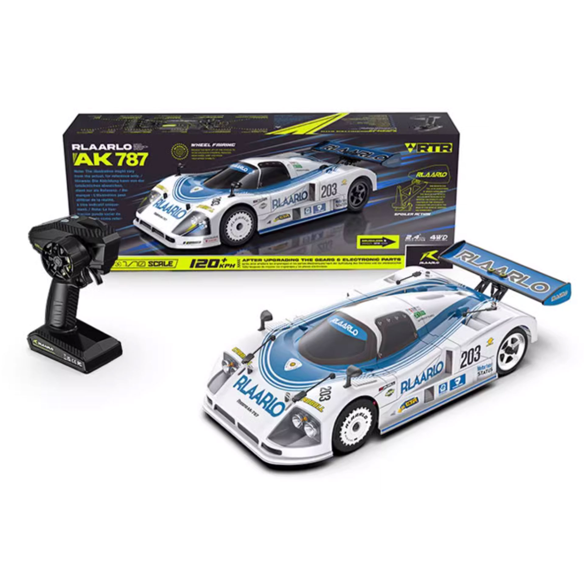 全新 Rlaarlo 1/10 Metal Versoin Brushless Supercar AK-787 | 雷拉洛 無刷跑車 | 2.4Ghz 遙控 | 金屬版 | 60KM/H
