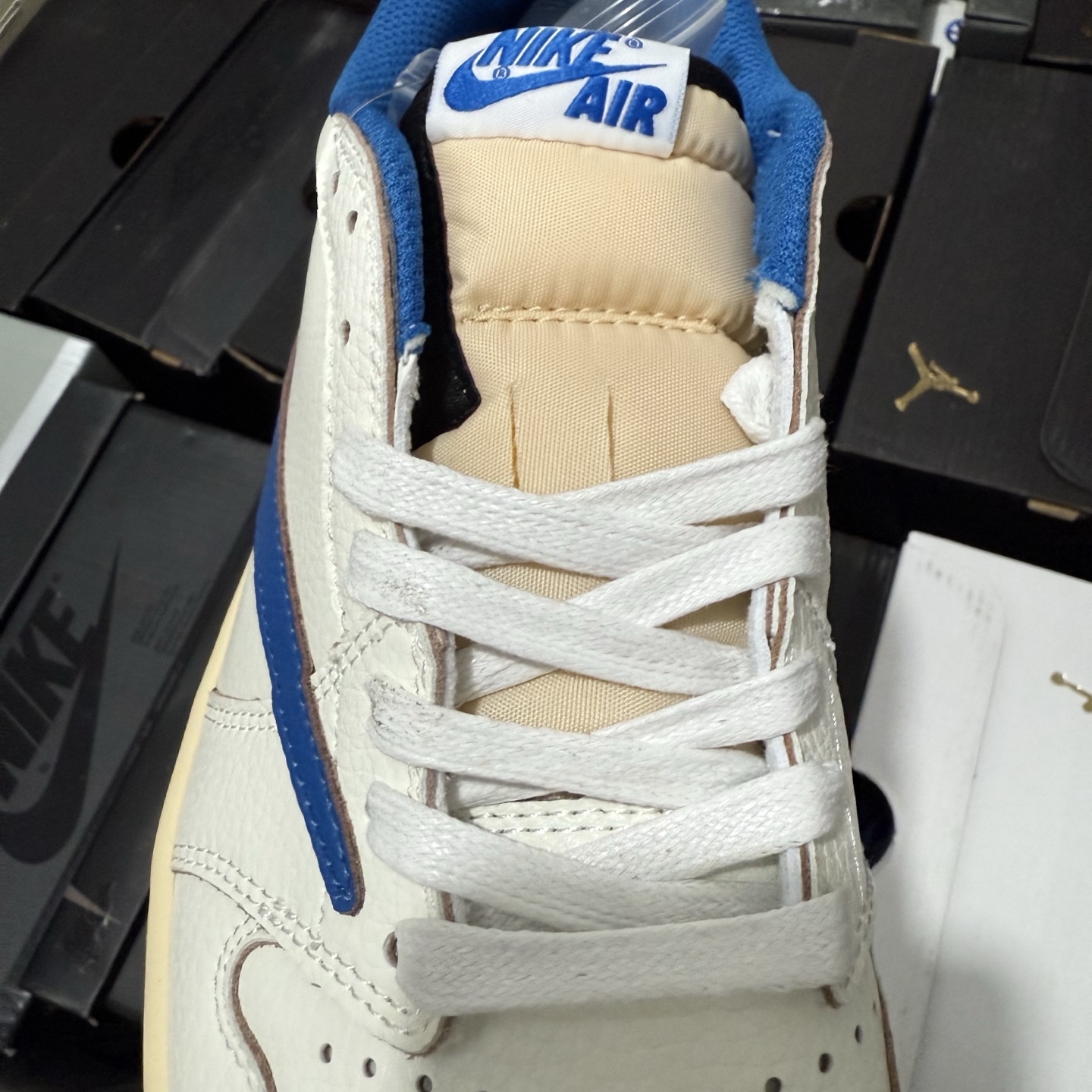 Travis Scott x Fragment Design x Air Jordan 1 Retro Low OG SP "Sail Military Blue" DM7866-104