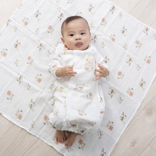 🇯🇵預訂 日本直送🇯🇵Snoopy史努比滿印純棉雙層棉紗包巾襁褓