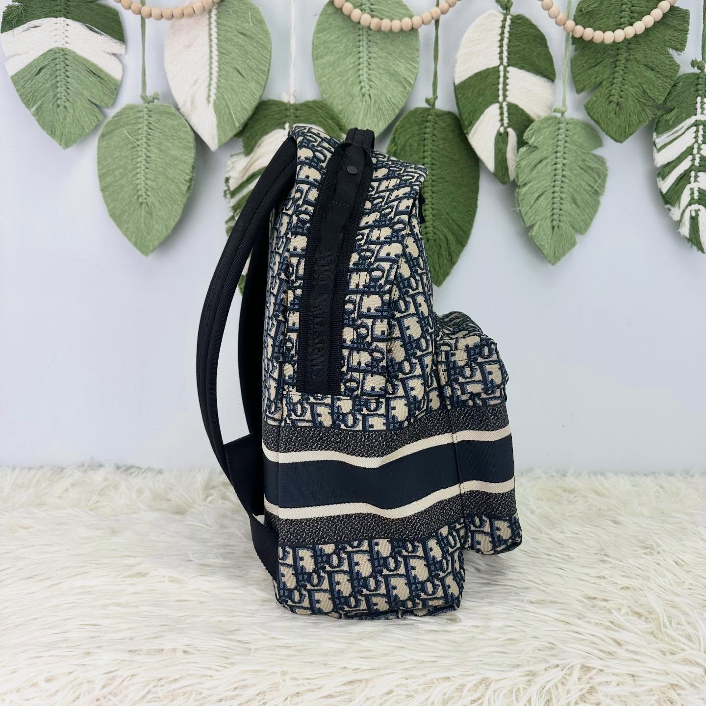 DIOR 🤍PRE OWNED Oblique 藍色緹花背包 2024年💙