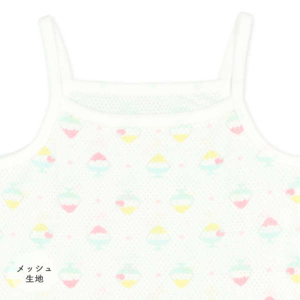 🇯🇵預訂 日本直送🇯🇵清爽材質草莓刨冰滿印純棉網眼吊帶包屁衣三件套