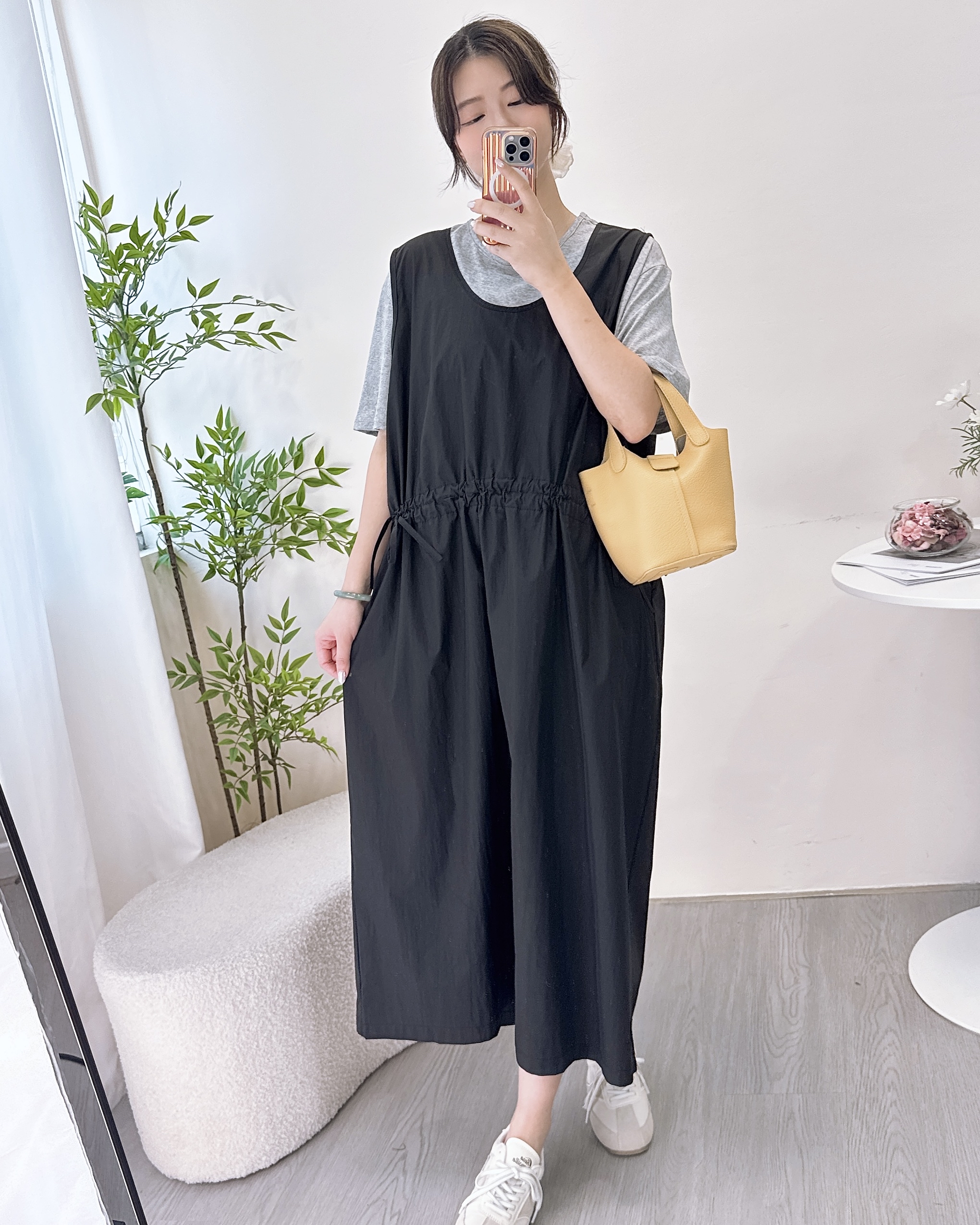 假兩件索繩休閒連身裙 2色