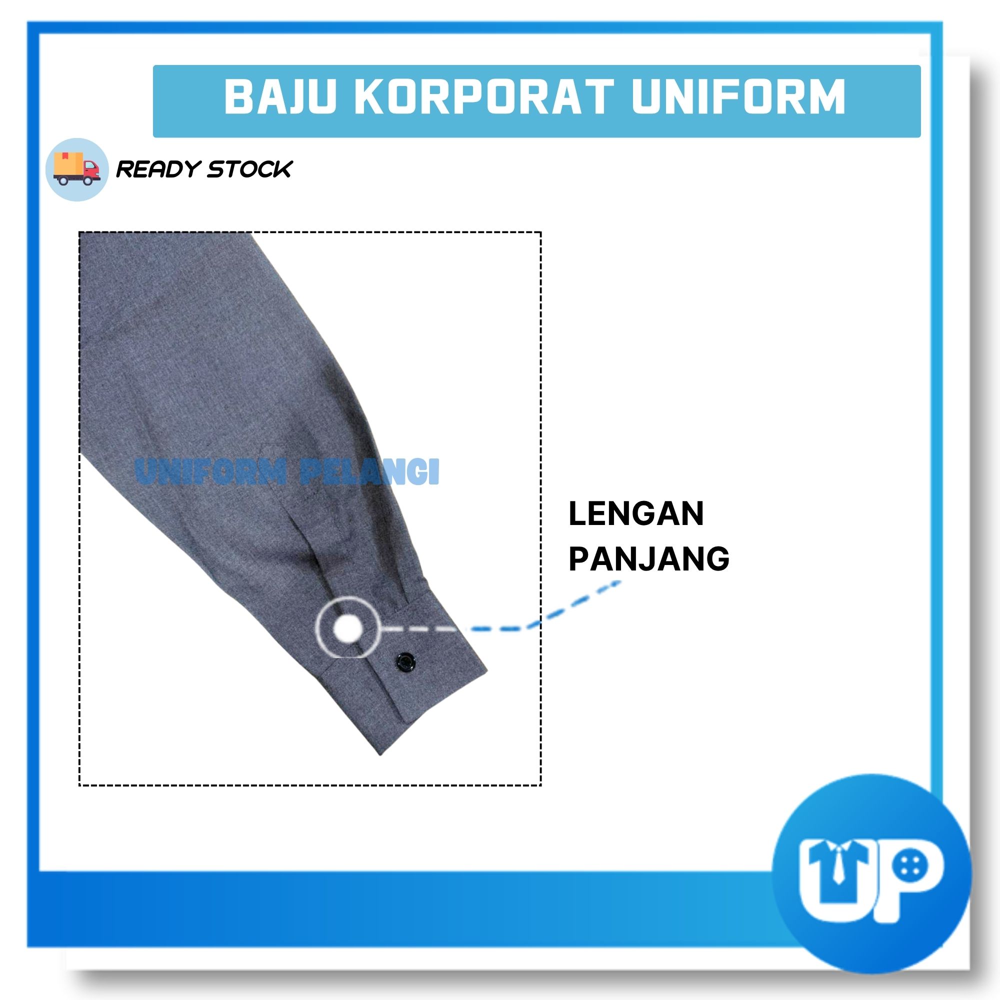 Baju Korporat KPM Wanita Denim Hitam Soft Lengan Panjang Denim Black Corporate Shirt Uniform with logo
