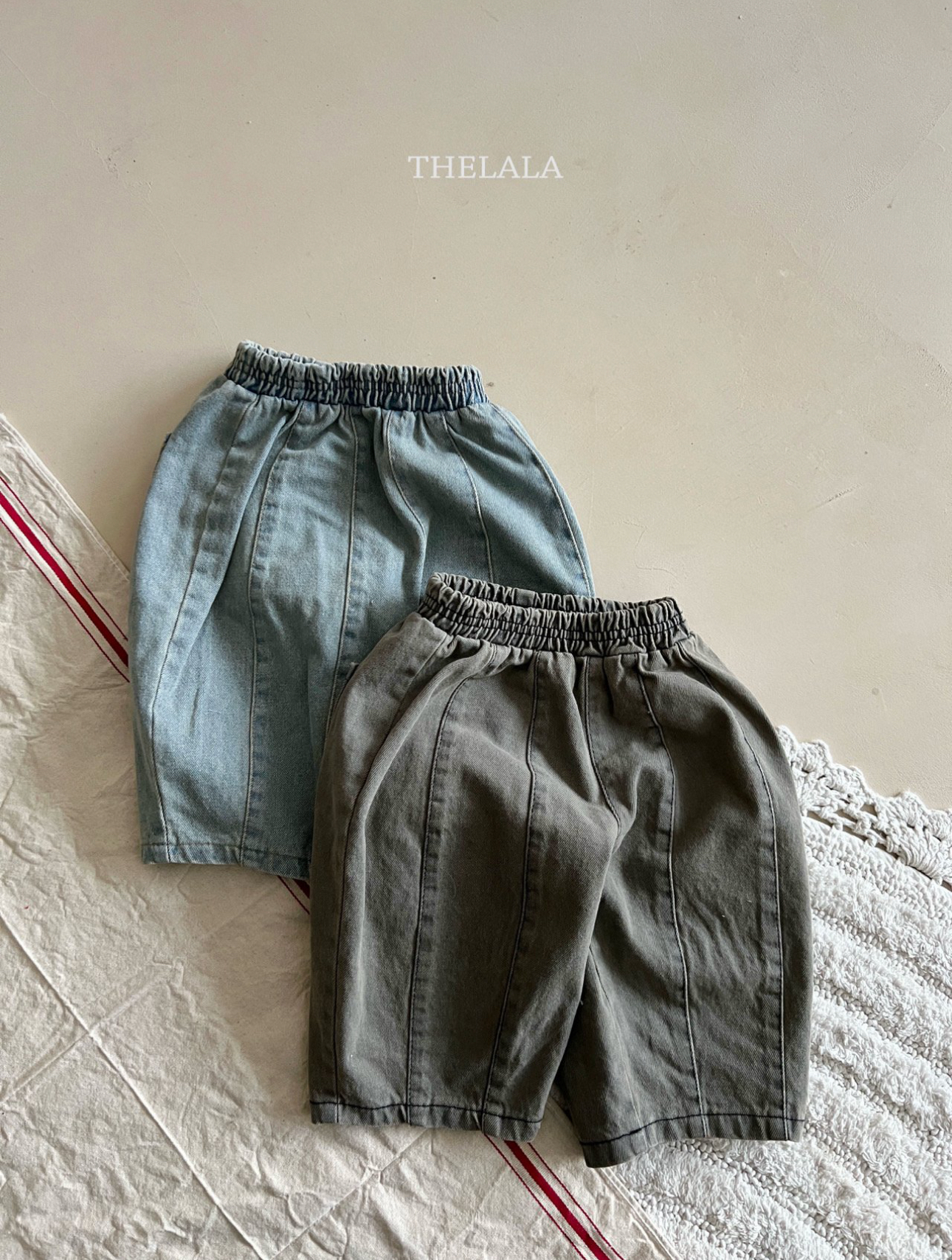 🌸預訂 韓國直送🌸🇰🇷THELALA兩色洗水闊腳直筒牛仔褲