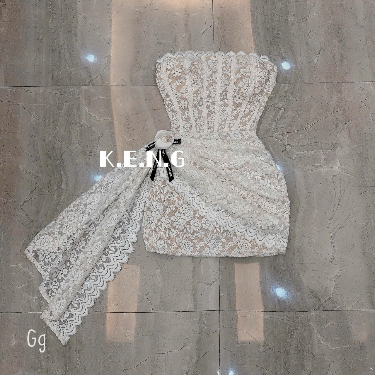 黑色優雅蕾絲緊身胸衣迷你連身裙