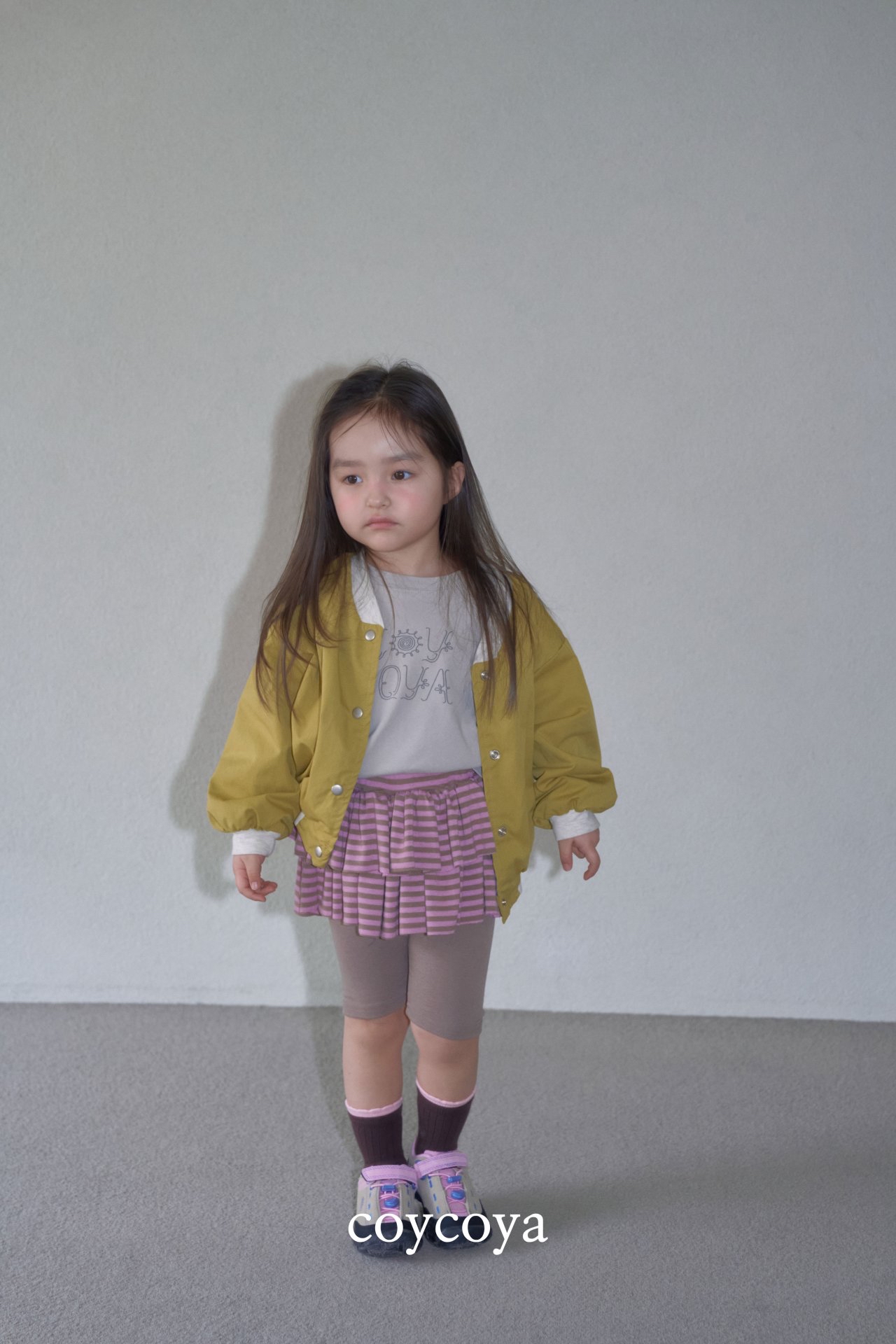 🌸預訂 韓國直送🌸🇰🇷COYCOYA兩色條紋層疊裙擺打底褲