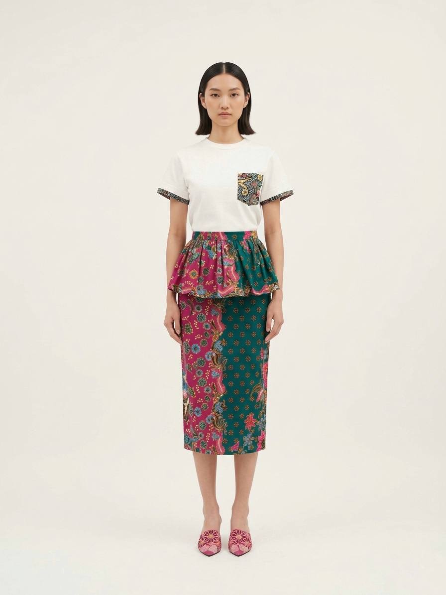 T8066 - Melur Peplum Batik Skirt