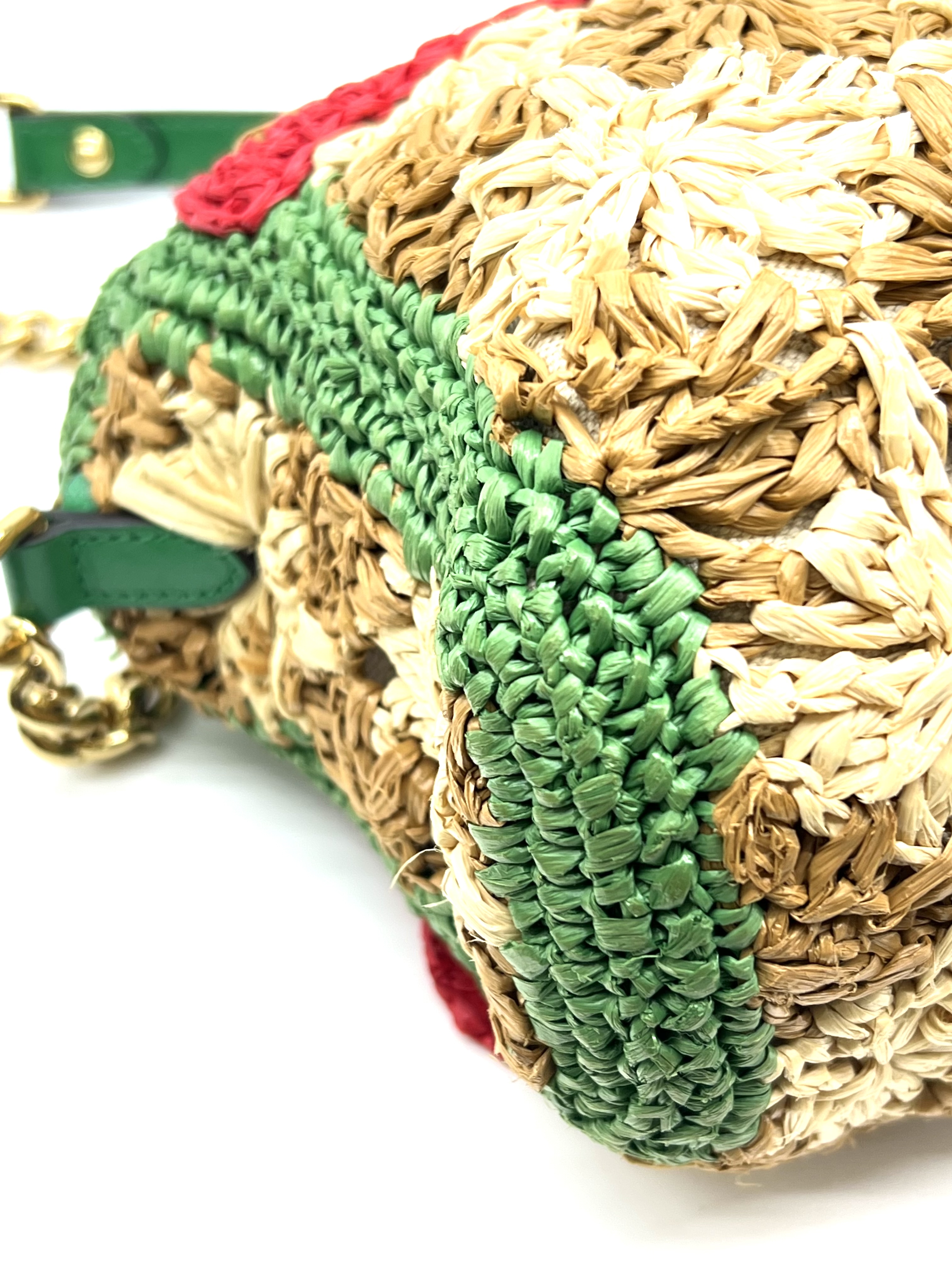 Pre-Owned GG Marmont Raffia Crochet Flower Shoulder Bag / Product Code: 26051202