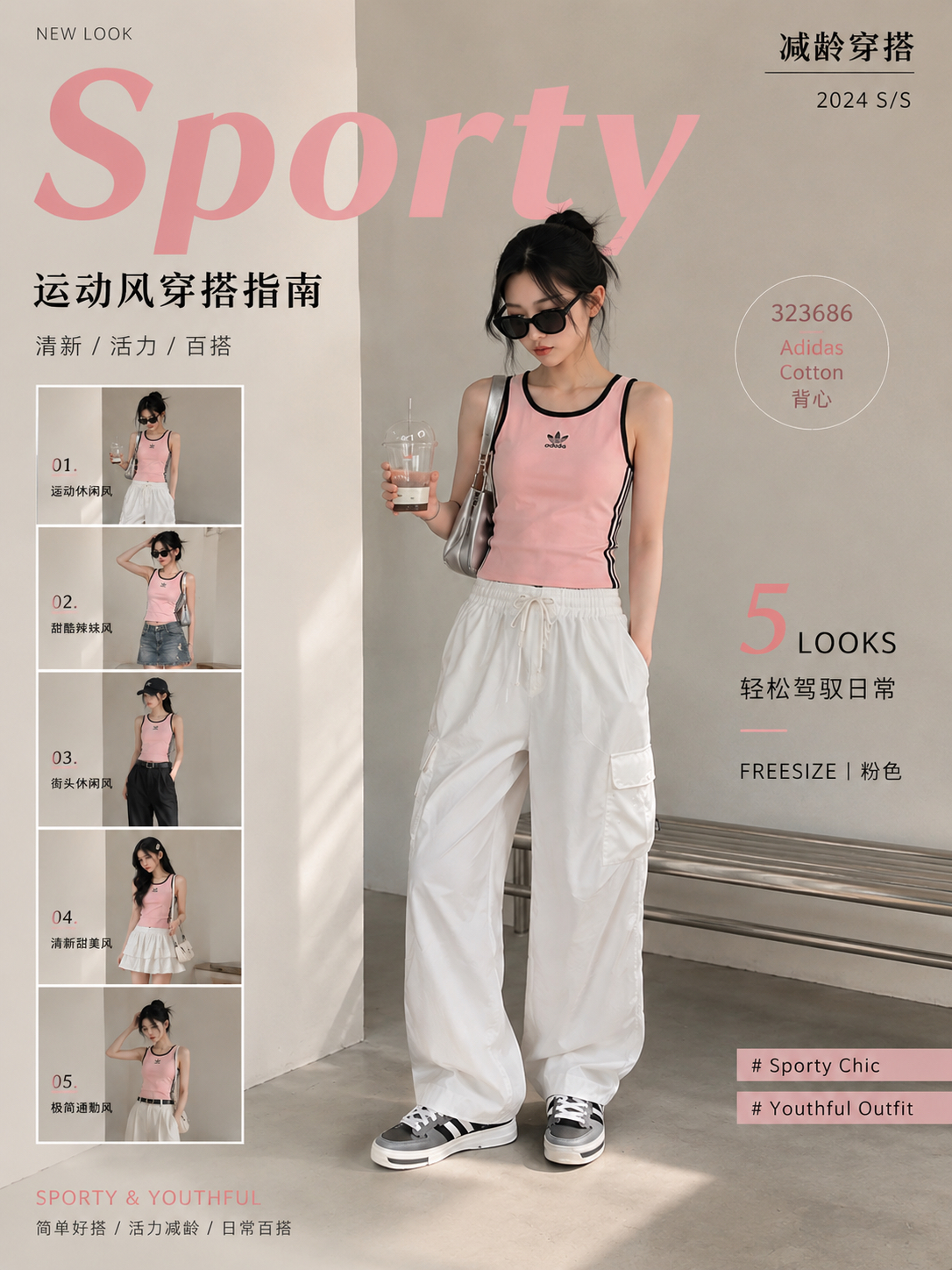 823686 ADIDAS SPORTY TOP 减龄背心