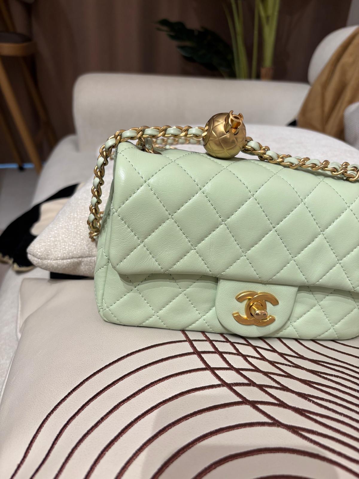 Chanel mini flap with pearl crush 金球 100%Authentic ,95%new ✅收據✅晶片✅塵袋✅box 