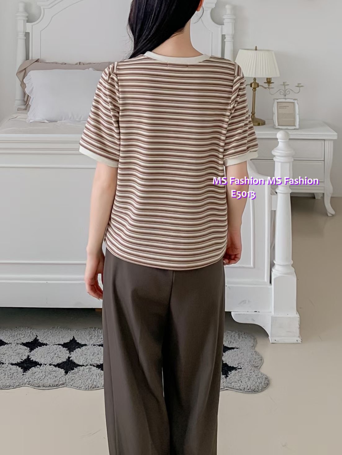 E5013 靚色橫間top