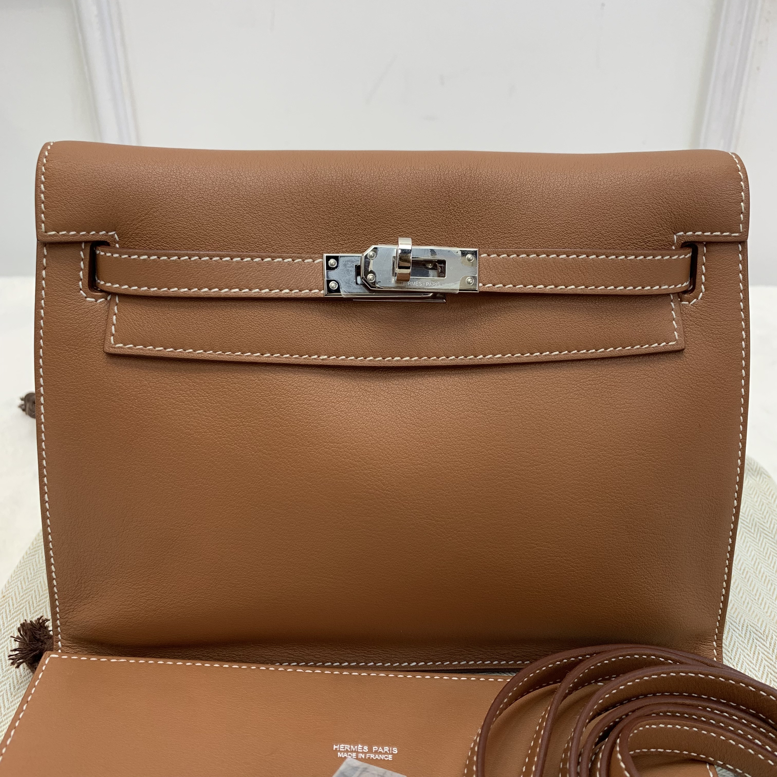 Hermes Kelly danse 金棕色配銀扣