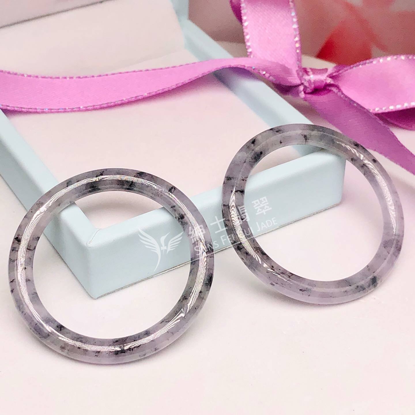 紫底烏雞絲巾扣