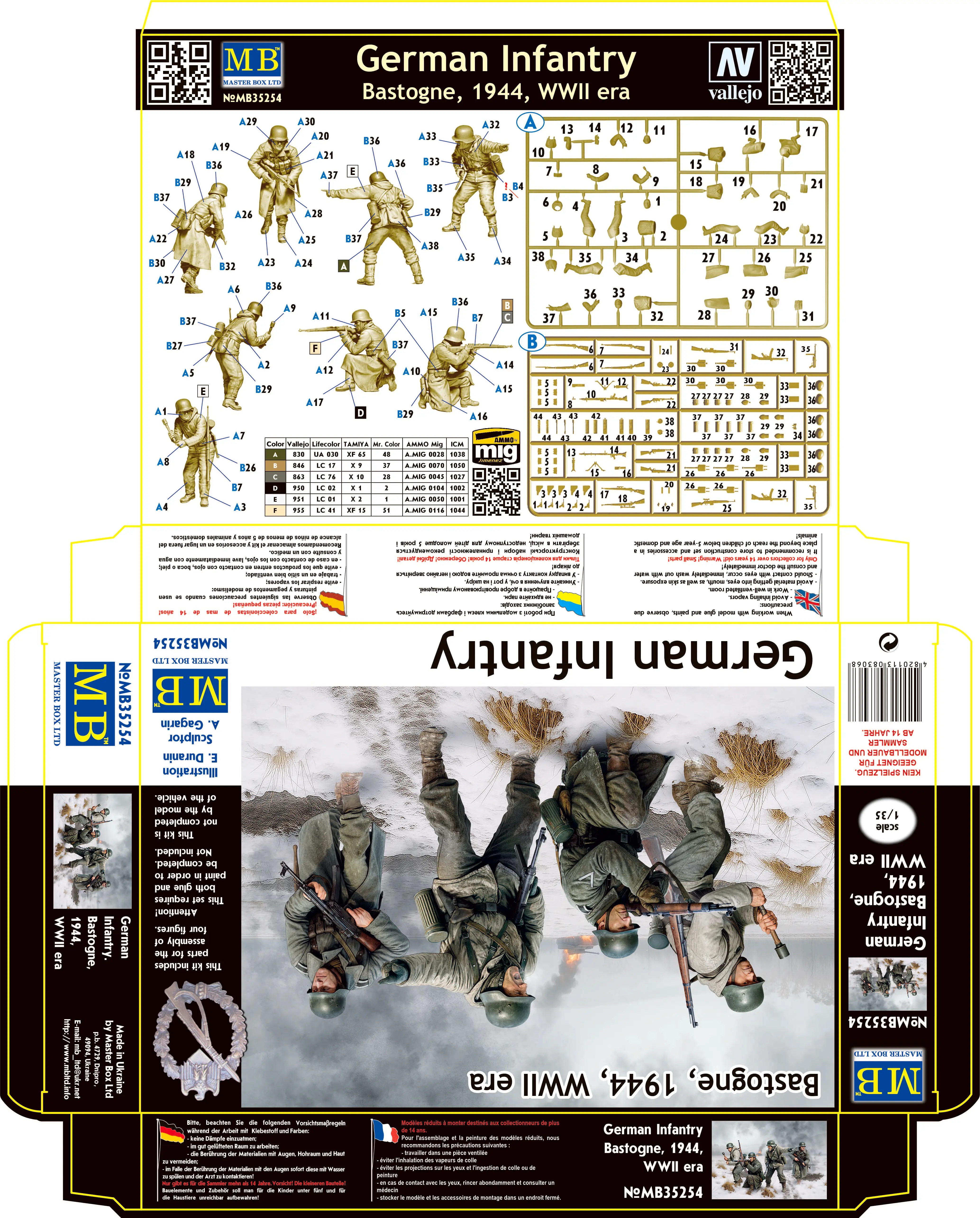 1/35 German Infantry. Bastogne, 1944, WWII era