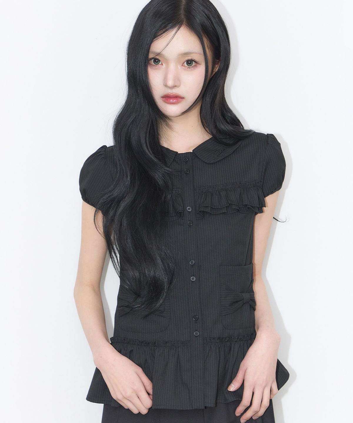 🇰🇷訂購｜ILLIGO 26SS｜Bow Pocket Ruffle Blouse 4色 