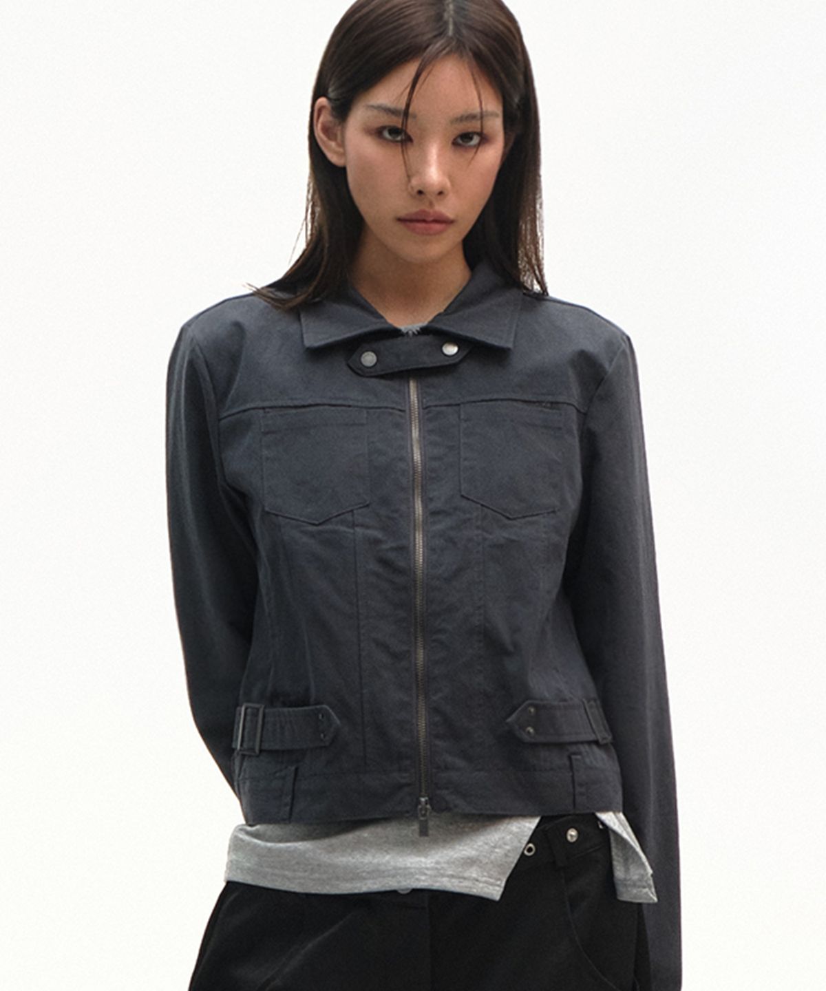 🇰🇷訂購｜PLACE STUDIO 26SS｜Belted Rivet Incision Blouson Cotton Jacket  2色