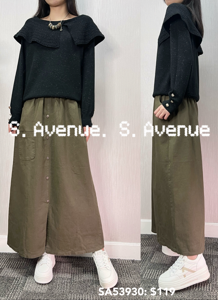 SA53930: 長袖暗紋斗逢領軟冷top