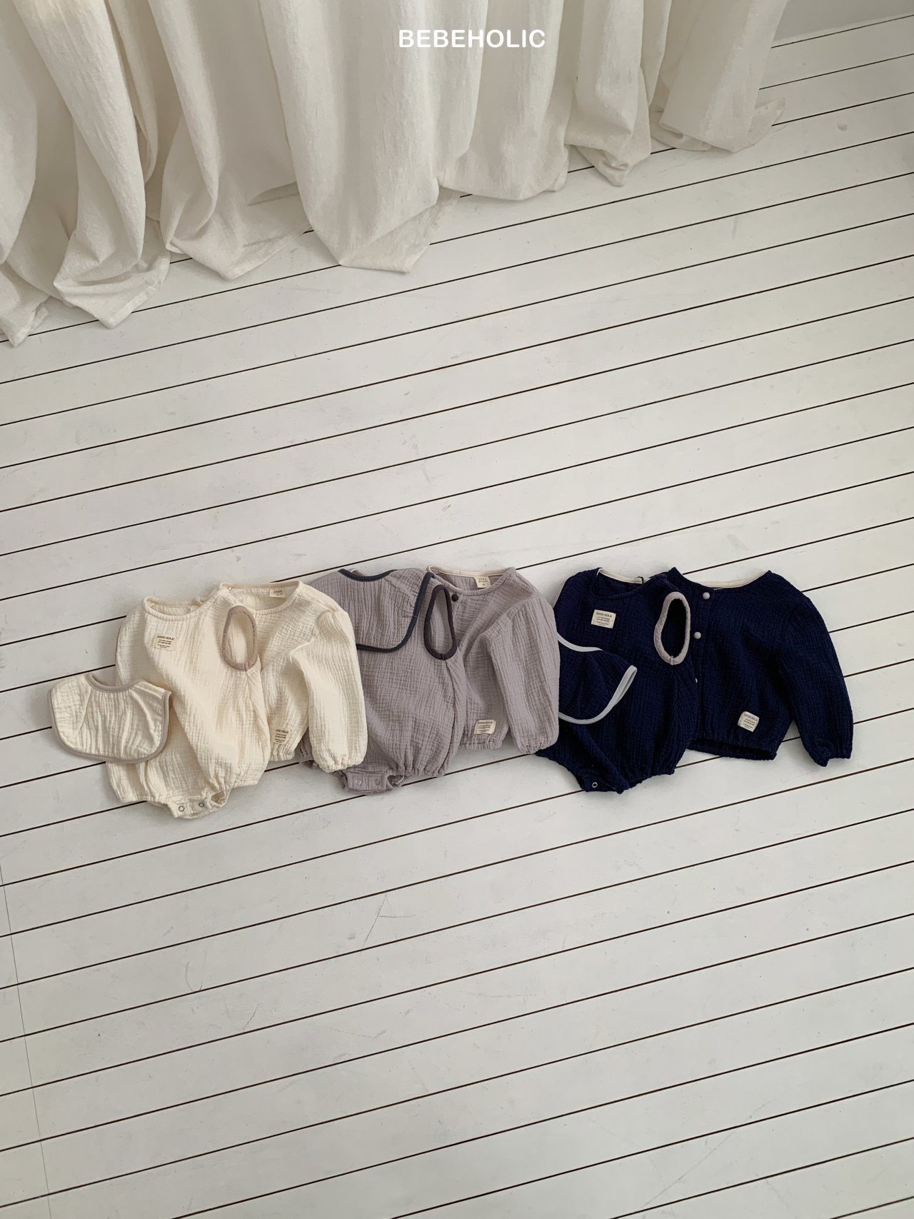 🌸預訂 韓國直送🌸🇰🇷BEBEHOLIC三色背心包屁衣/圍兜/開襟外套