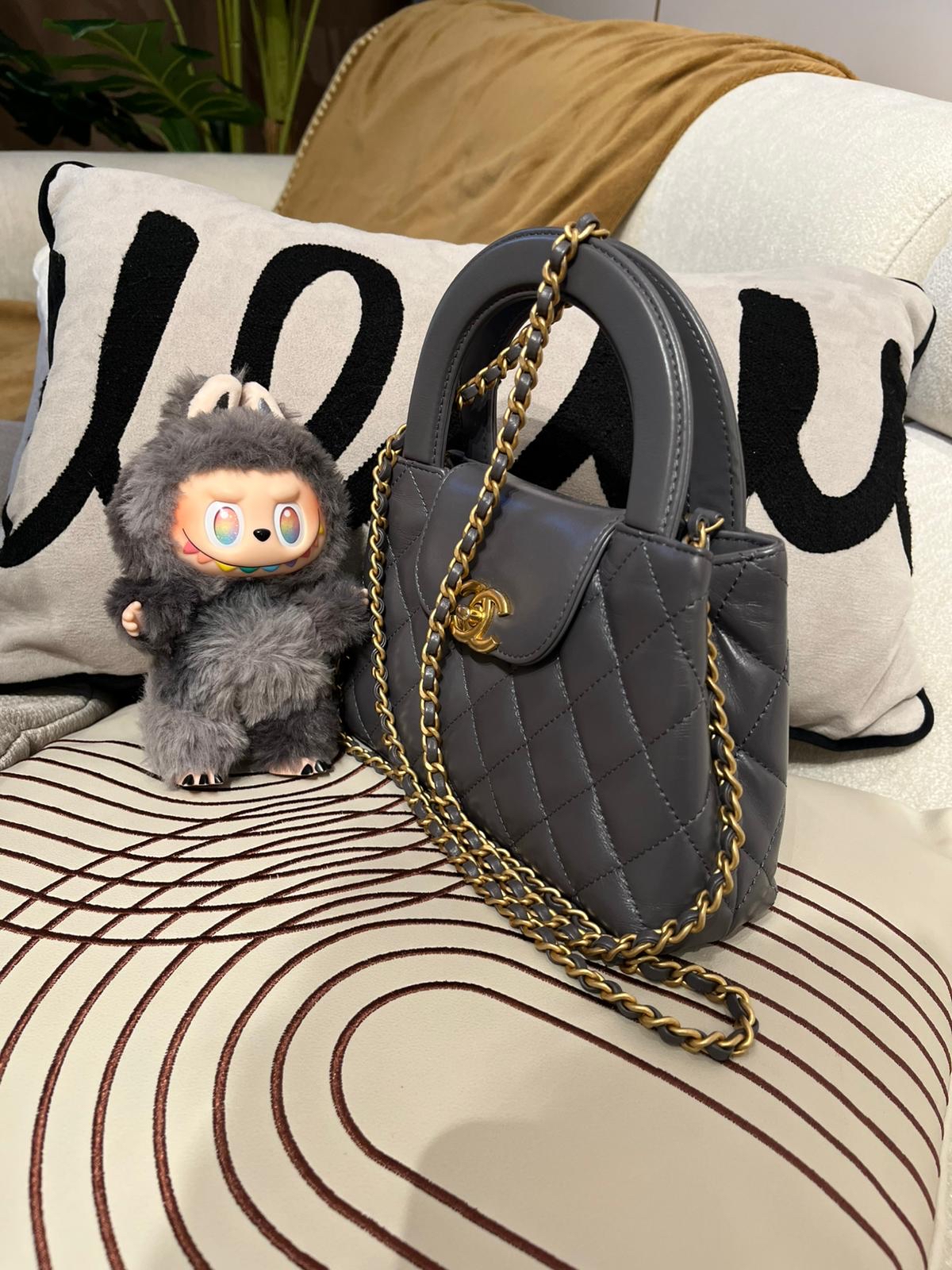 Chanel Mini Kelly Grey Calfskin 100Authentic , 98%New ✅收據副本✅晶片✅Dust bag ✅Box