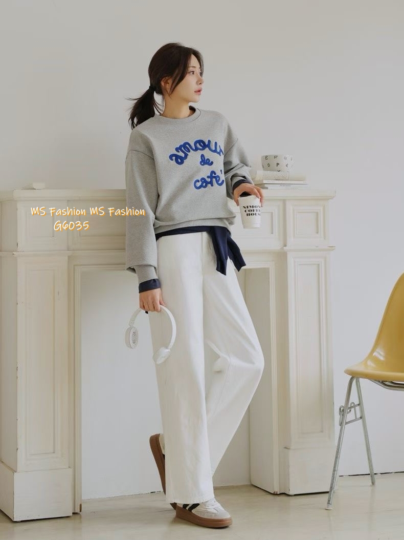 G6035 韓國🇰🇷刺繡字母衛衣