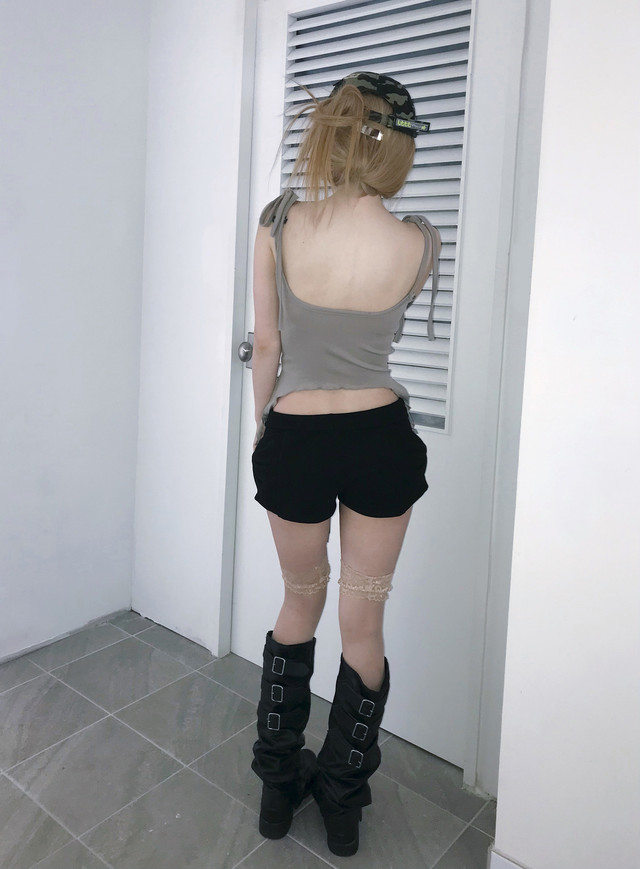 V-Neck Studded Ruched Crop Top