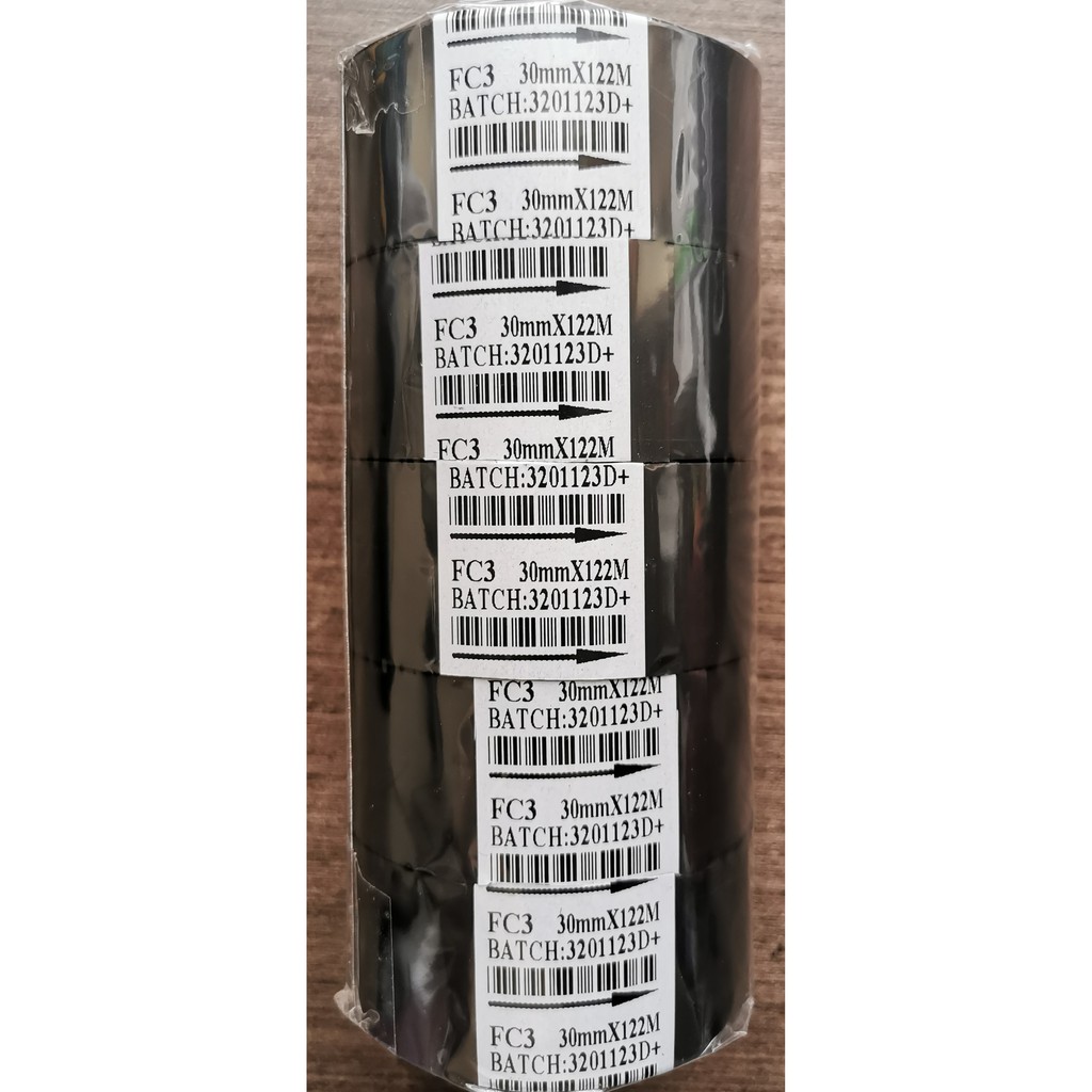 **VALUE PACK** **5 rolls/pack**  FC3 Hot stamping ribbon (black) - 30mm X 122 metre long