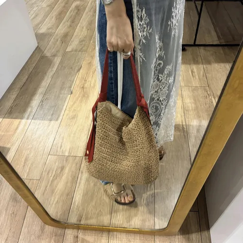 日本🗾品牌Cachecache紙質面料精心花紋編織而成的自然包包🪢🪢