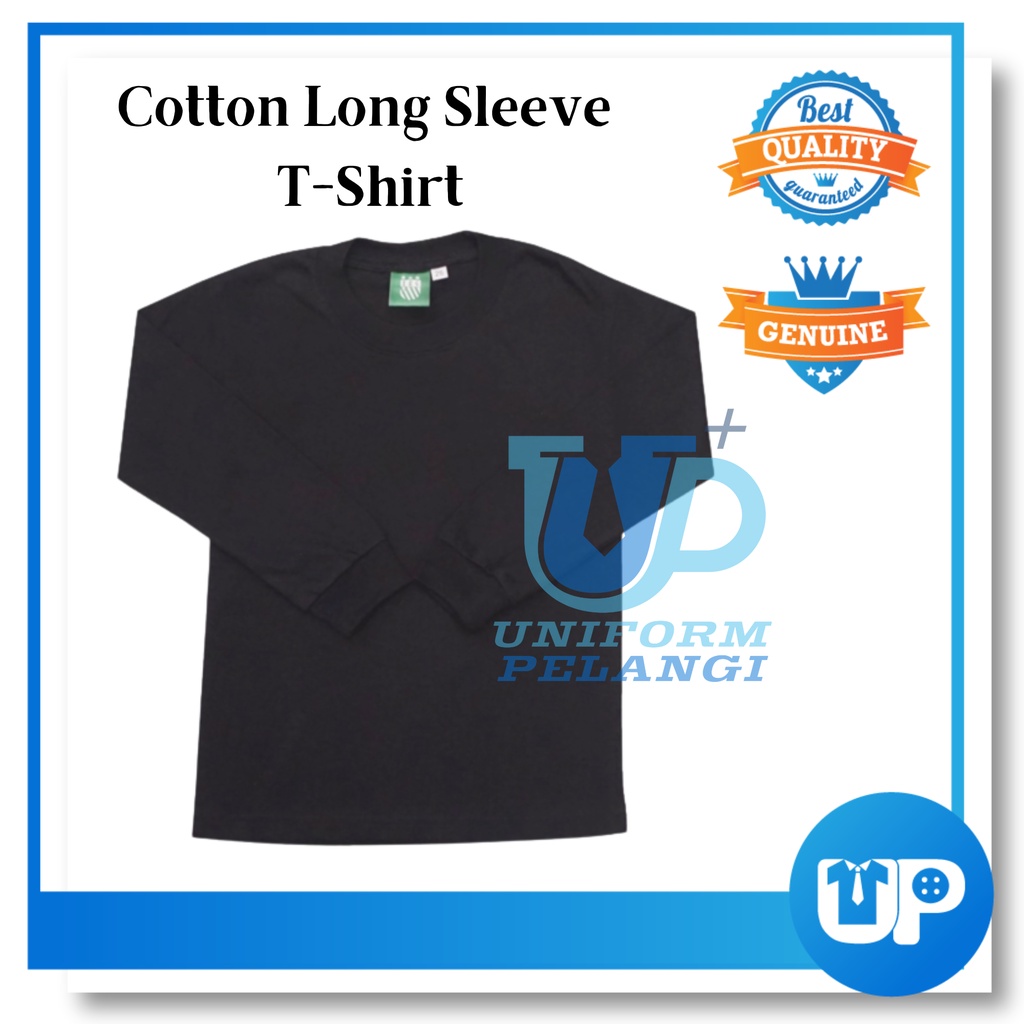 T-SHIRT Round Neck Lengan Pendek & Panjang Hitam / 100% COTTON SHIRT / HIGH QUALITY BLACK T-SHIRT/ Round Neck T-Shirt Sleeve
