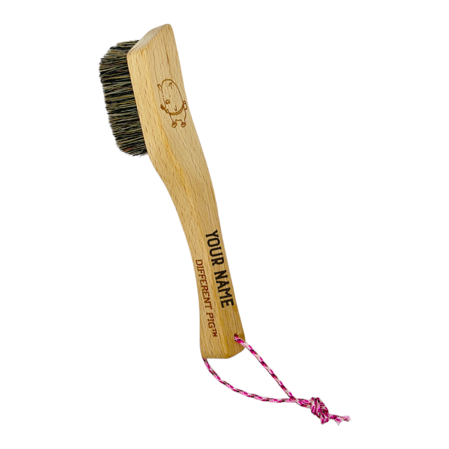 【來字刻名】𝗗𝗜𝗙𝗙𝗘𝗥𝗘𝗡𝗧 𝗣𝗜𝗚™ OG brush with name carving 刻名大豬掃連掛繩