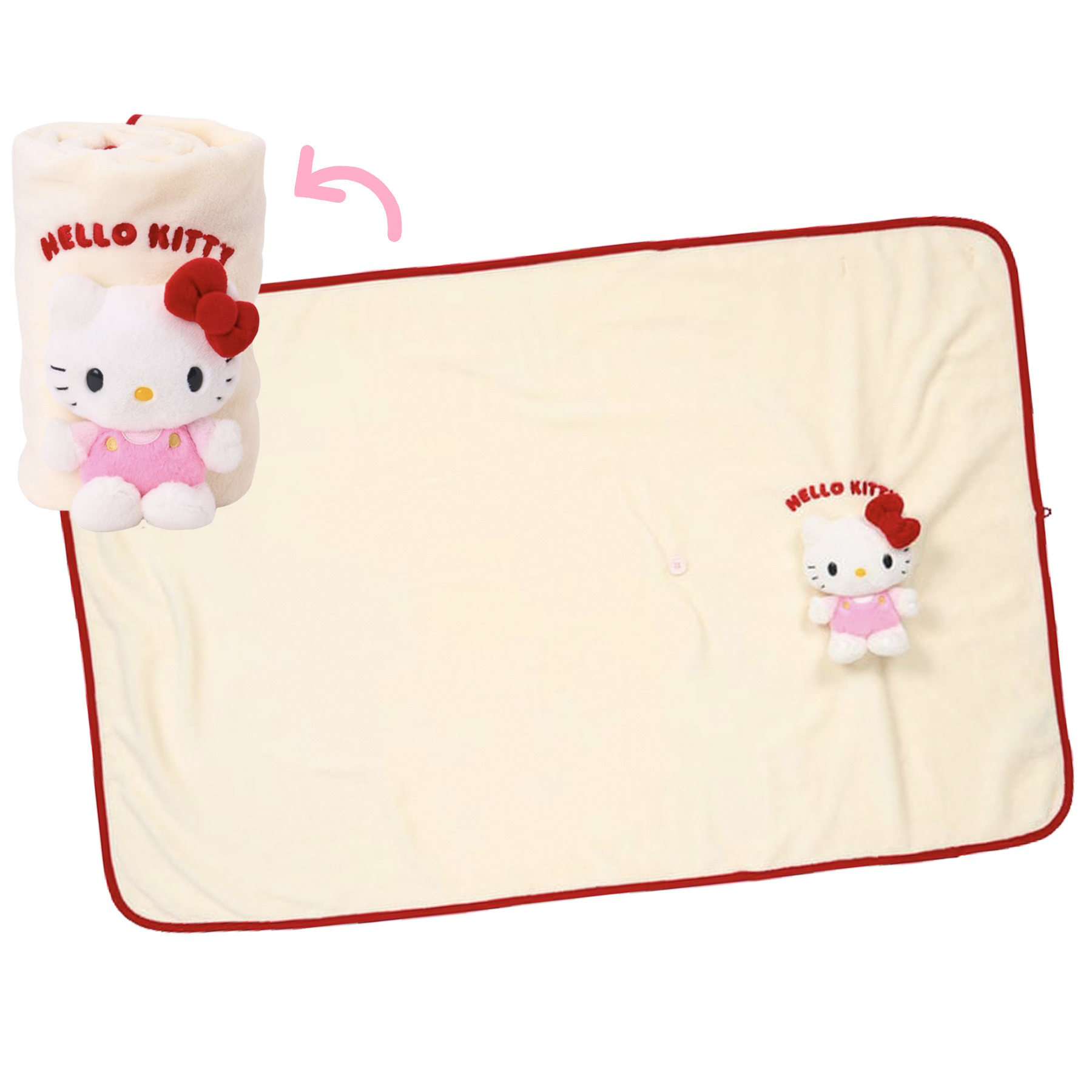 現貨｜Sanrio Hello Kitty 日版 兩用 毛毯 2-WAY Blanket 110x70cm (71512-3)