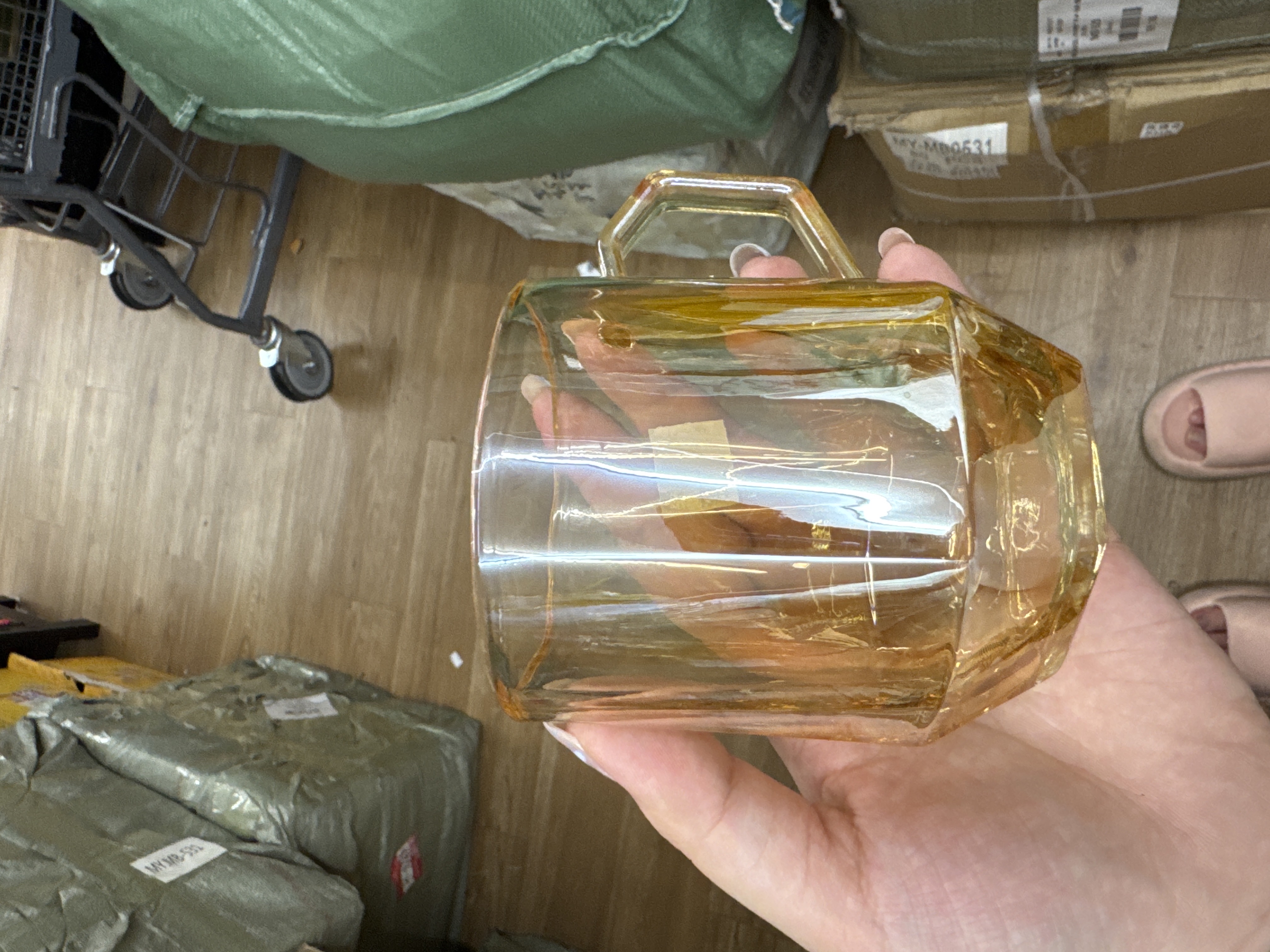 60016 杯子 琥珀色把手玻璃杯