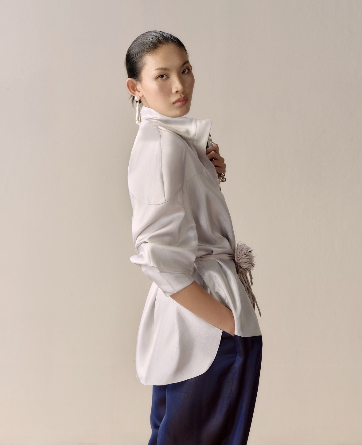 High Neck Lacquer Shirt