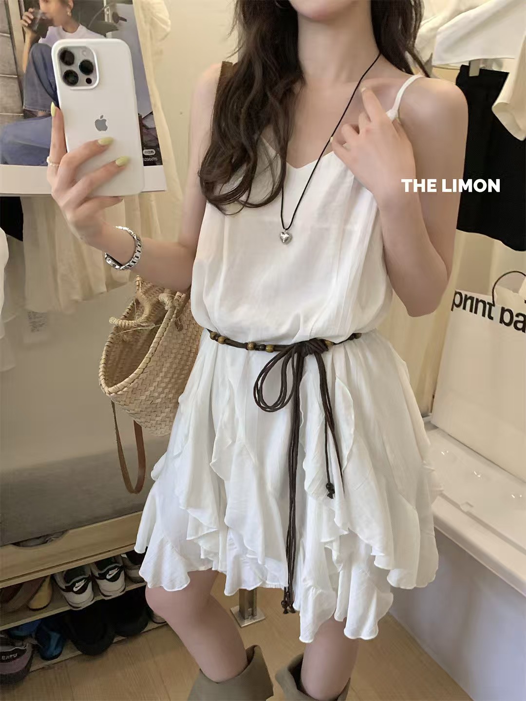 4270 “Coquette White Slip Dress”白月光度假吊带裙