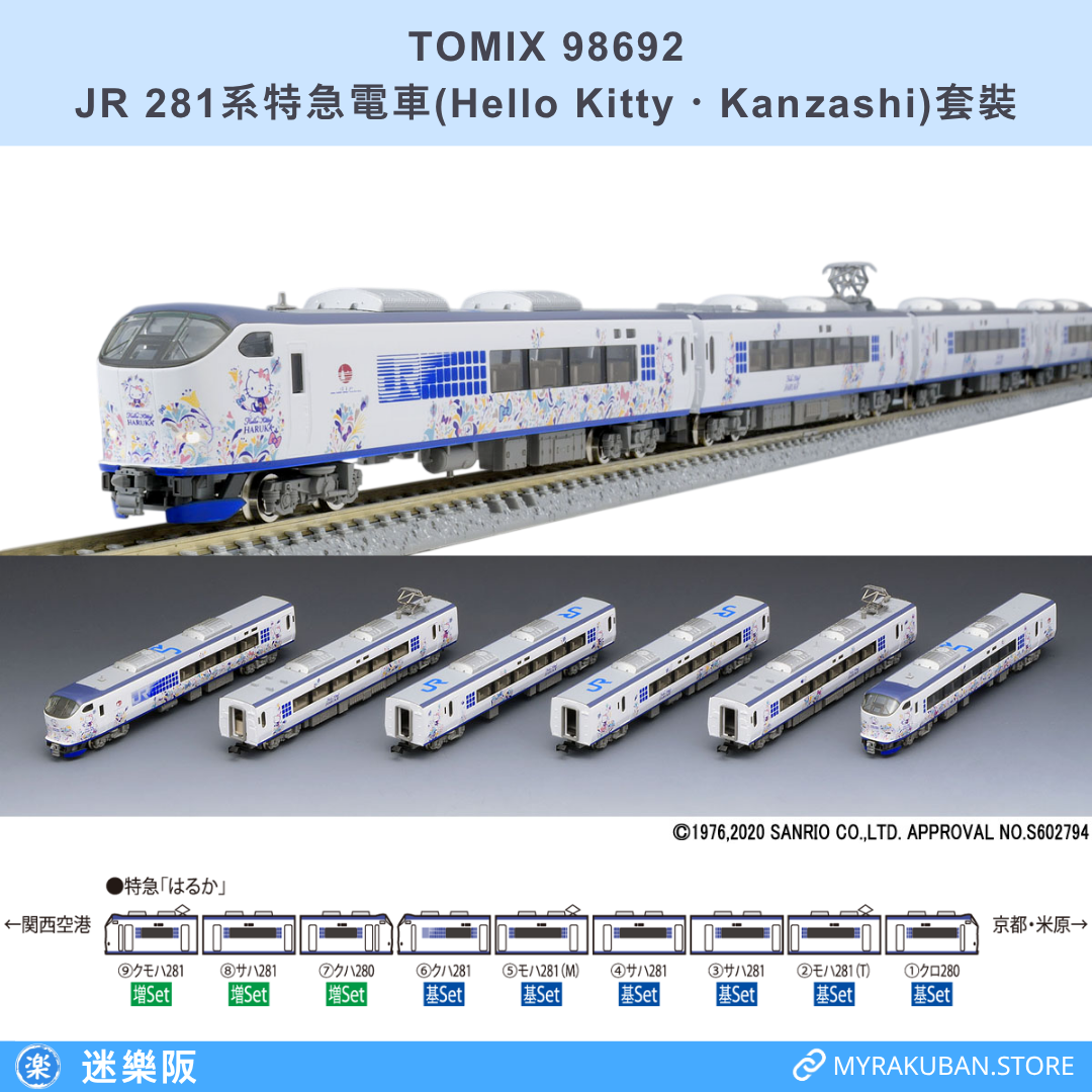 TOMIX 98692 JR 281系特急電車(Hello Kitty・Kanzashi)套裝