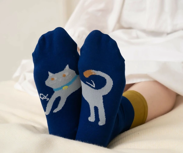 【日本製】人氣拼合完整貓貓抗菌防臭襪