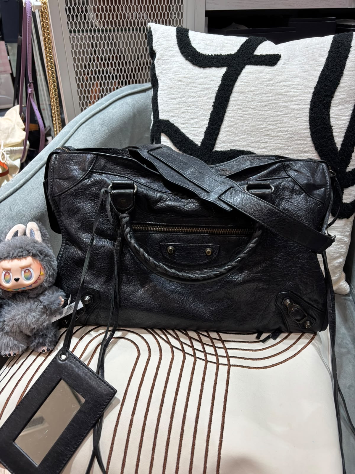 Balenciaga city medium 黑色山羊復古釘100%Authentic,93%new  ✅mirror ✅dust bag
