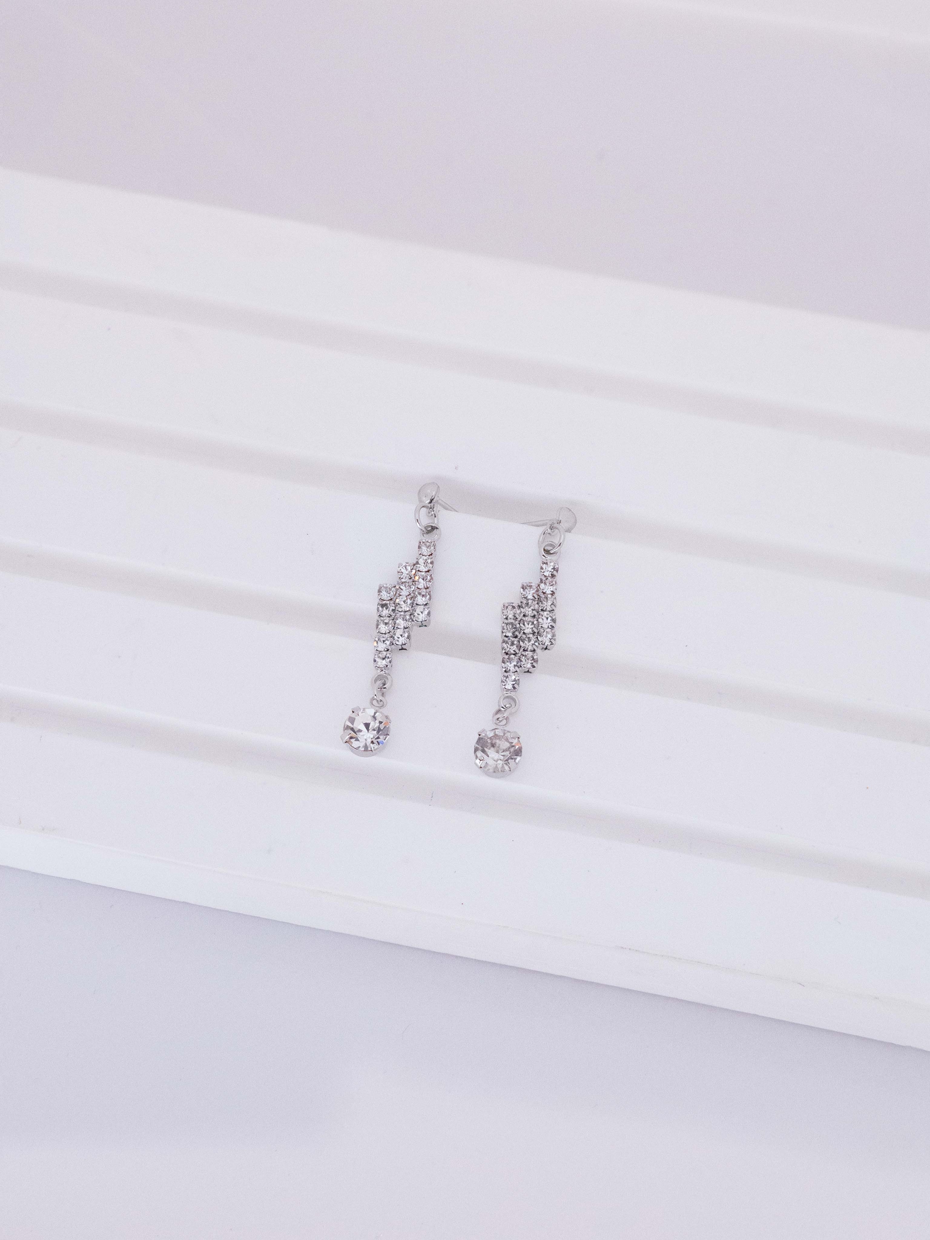 Crystal Tassel Drop Stud Earrings