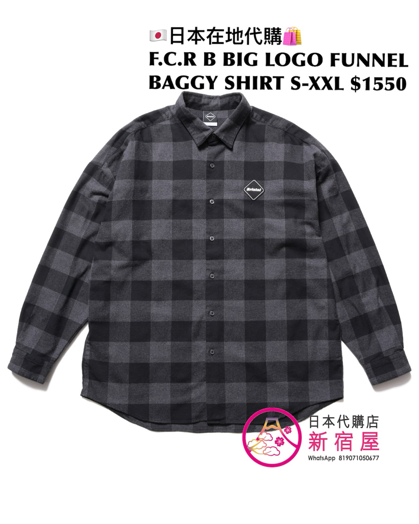 F.C.R B BIG LOGO FLANNEL BAGGY SHIRT