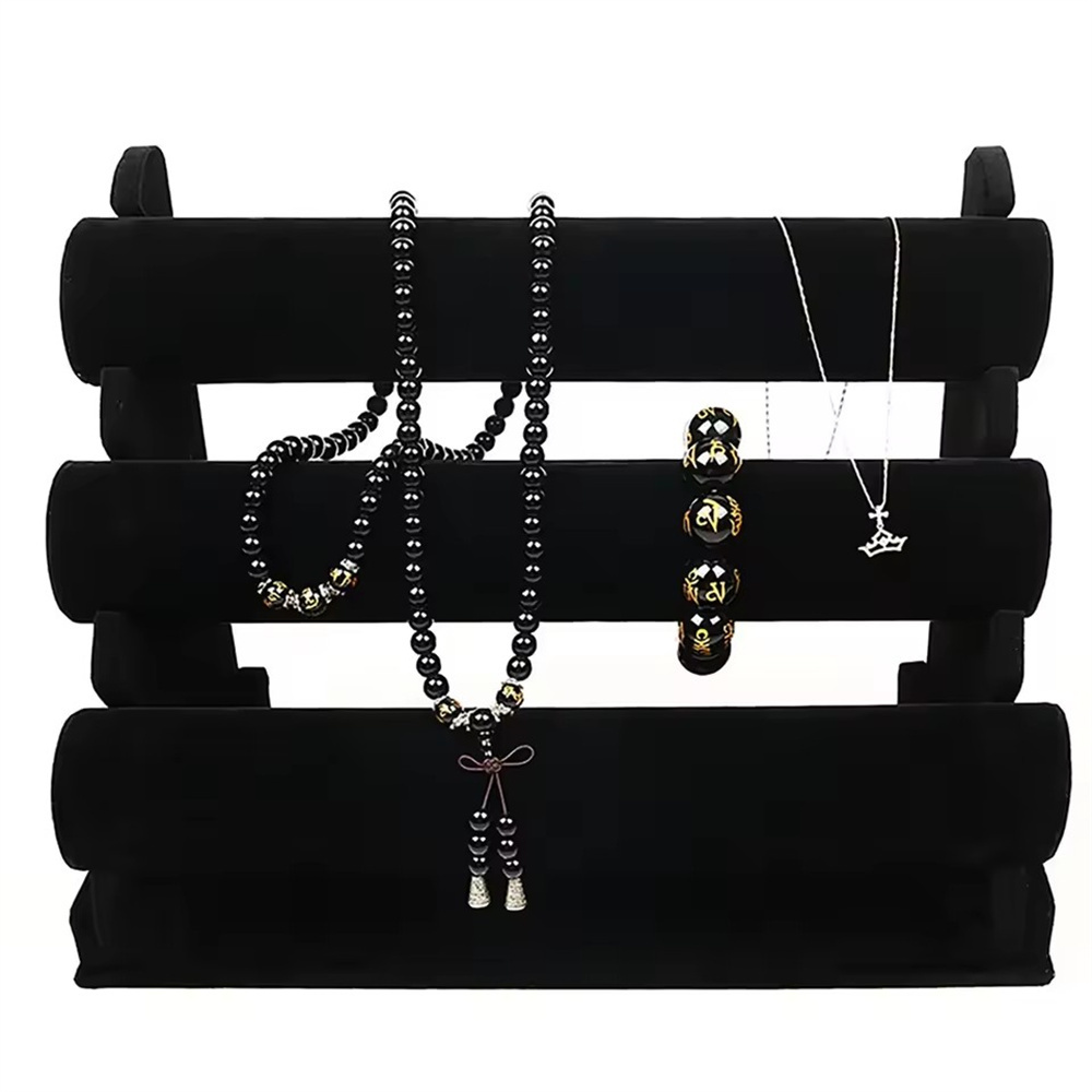 絨布三層手鐲展示架 黑色 UB0258