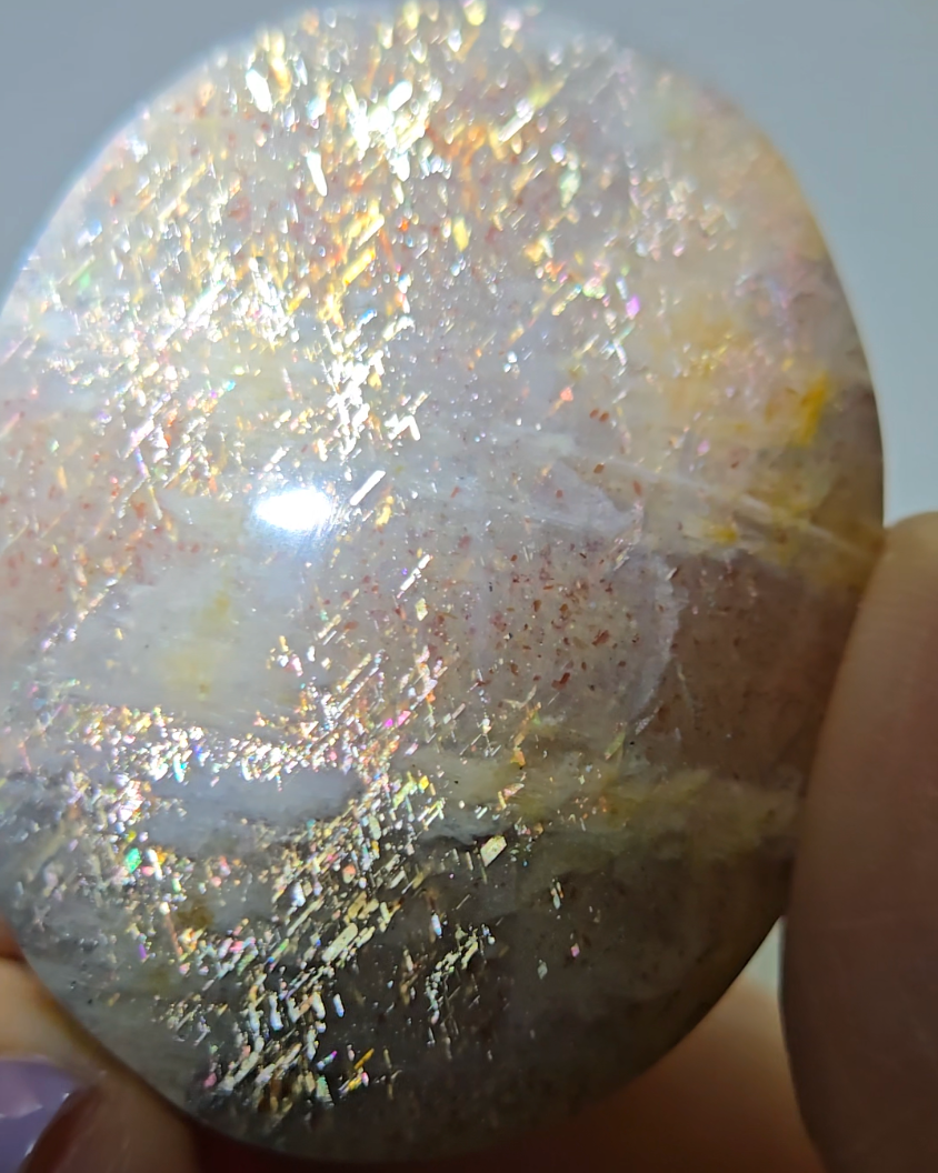 Rainbow lattice sunstone palm stone - SM613
